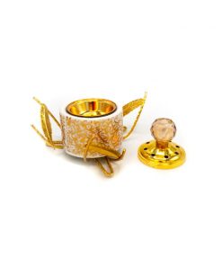 Alternative view of Gold Leaf Bakhoor Burner-white