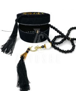 Pearl Tasbeeh With Personalized Case - Black
