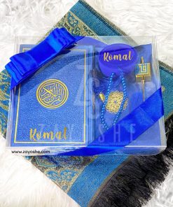 Premium Personalized Islamic Gift Set With English Translation Quran - Blue
