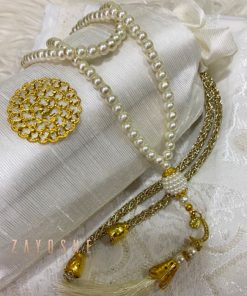 Prayer Rug With Pouch And Matching Tasbeeh – White