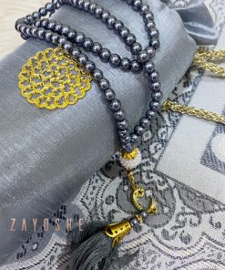 Prayer Rug With Pouch And Matching Tasbeeh - Grey