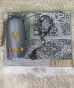 Alternative view of Prayer Rug With Pouch And Matching Tasbeeh - Grey