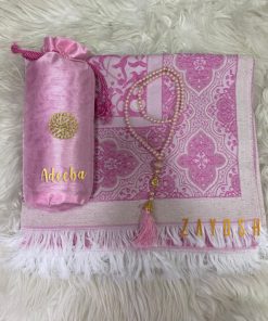 Alternative view of Prayer Rug With Pouch And Matching Tasbeeh - Pink