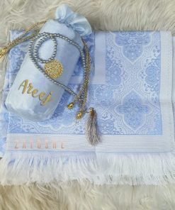 Prayer Rug With Pouch And Matching Tasbeeh – Light Blue