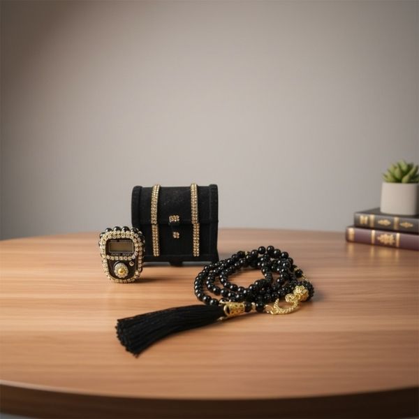 Chest Gift Box with Digital Counter and Tasbeeh-Black Chest Gift Box with Digital Counter and Tasbeeh-Black