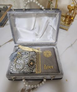Grey Velvet Islamic Gift Set