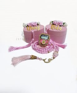 Personalized Floral Tasbeeh Box Set-Pink