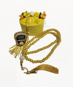 Personalized Floral Tasbeeh Box Set-Yellow