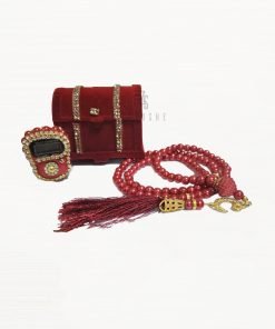 Chest Gift Box with Digital Counter and Tasbeeh-Maroon
