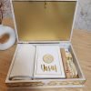 Exclusive Islamic Gift Set with Rainbow Quran For Him-White