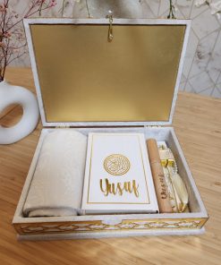 Exclusive Islamic Gift Set with Rainbow Quran For Him-White