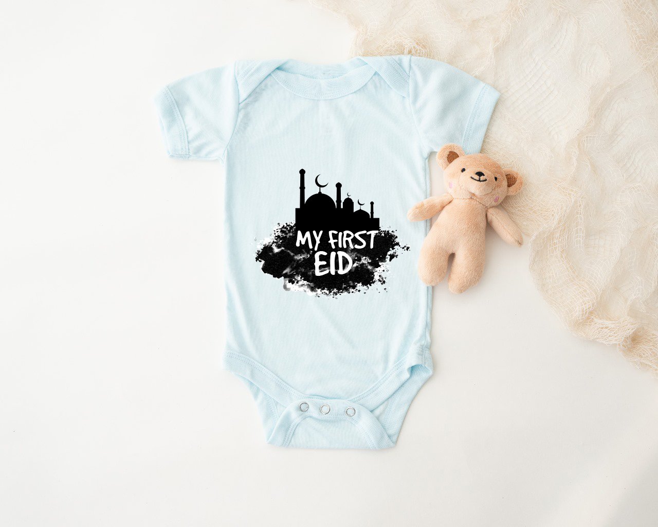 My First Eid Baby Romper Blue