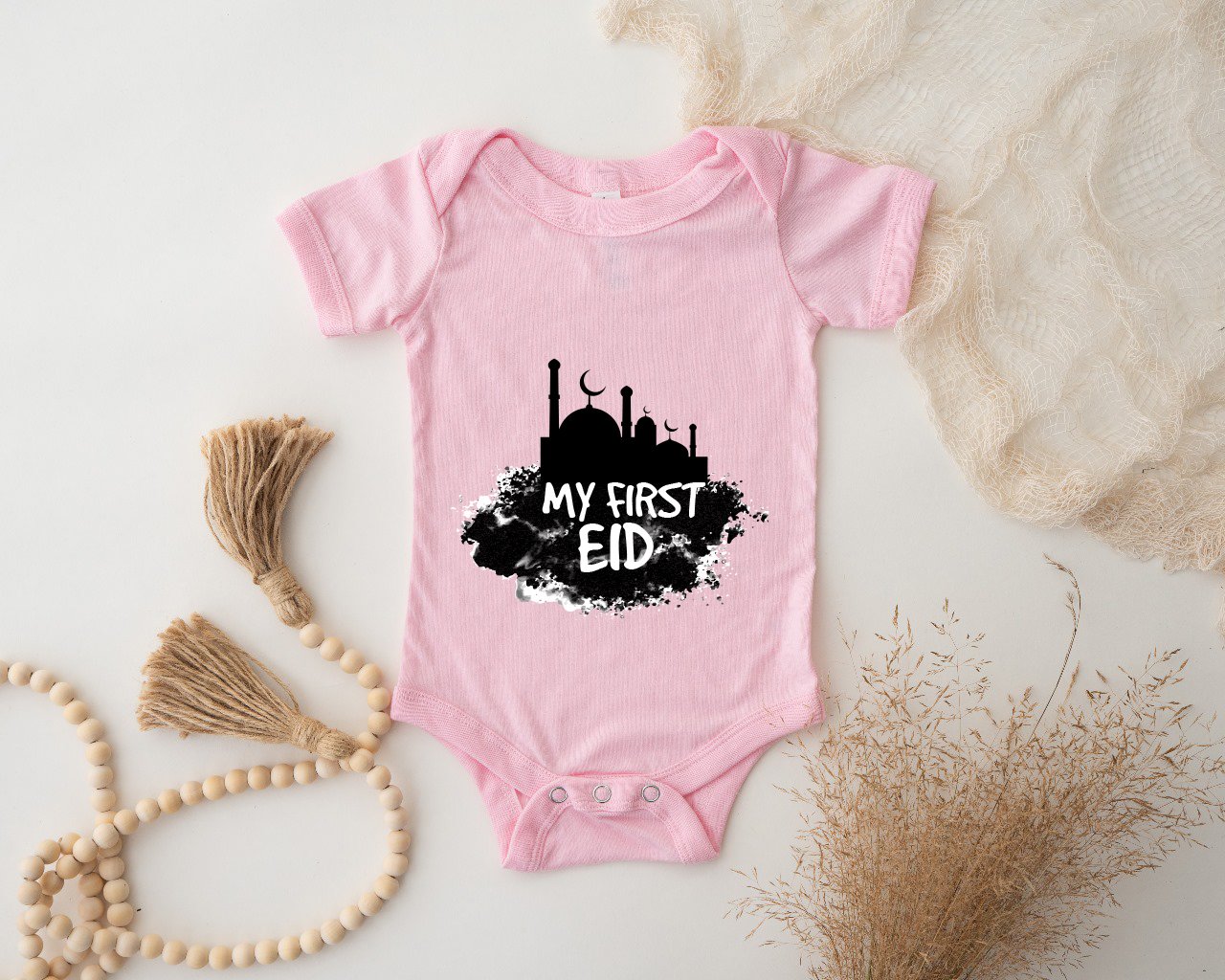 My First Eid Baby Romper White