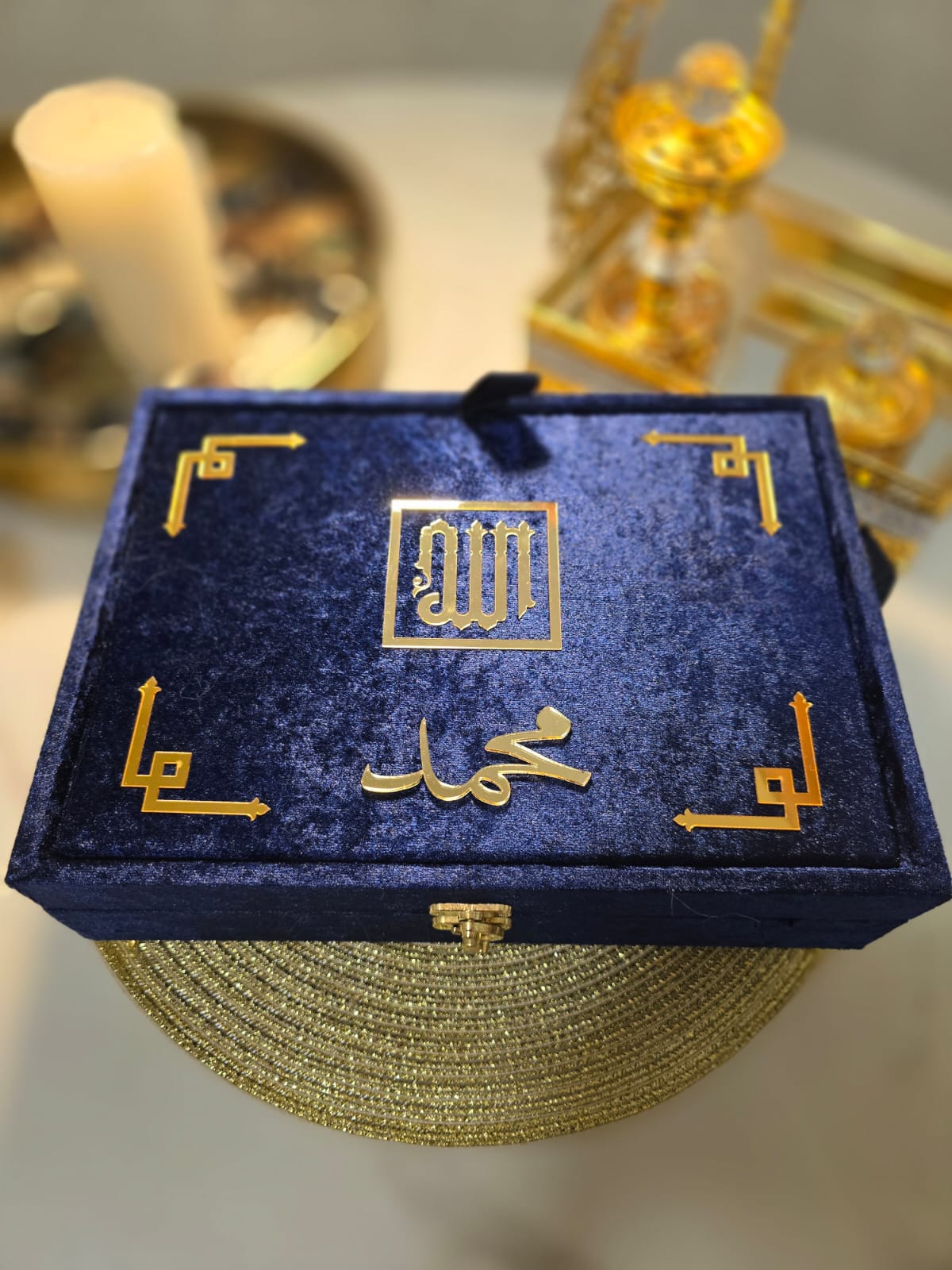 Luxurious Islamic Gift Box with Personalization - Blue - Image 2