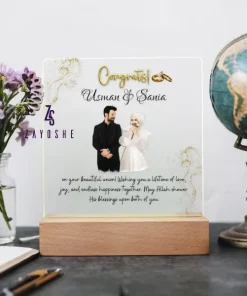 Islamic Wedding Gift Personalized LED Lamp for Newlyweds