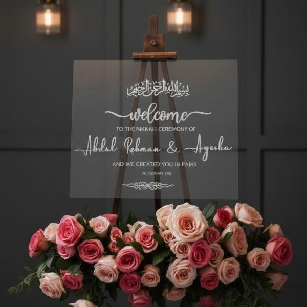 Nikkah-Welcome-Acrylic-Sign-Board Nikkah-Welcome-Acrylic-Sign-Board