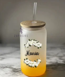 Orange Frosted Custom Can Glass 16oz