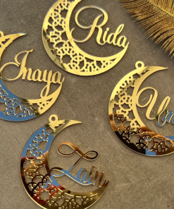 Alternative view of Personalized Ramadan Moon Decoration-5 pieces