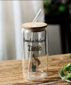 Personalized Ramadan Mubarak Glass Tumbler