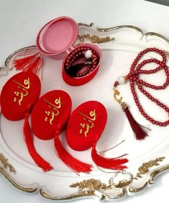 Personalized Velvet Pearl Prayer Tasbeeh-Red