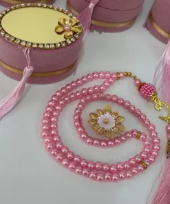 Personalized Velvet Tasbeeh Box Ramadan Favors-Light Pink