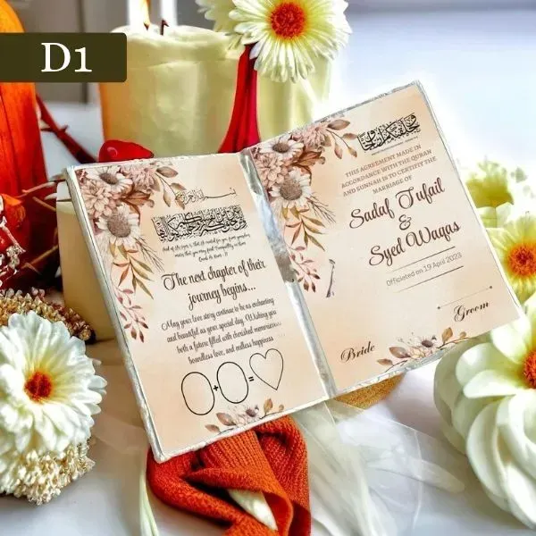 Elegant Nikkah Box with Customized Nikkah Certificate Elegant Nikkah Box with Customized Nikkah Certificate