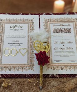 Elegant Nikkah Box with Customized Nikkah Certificate-RED