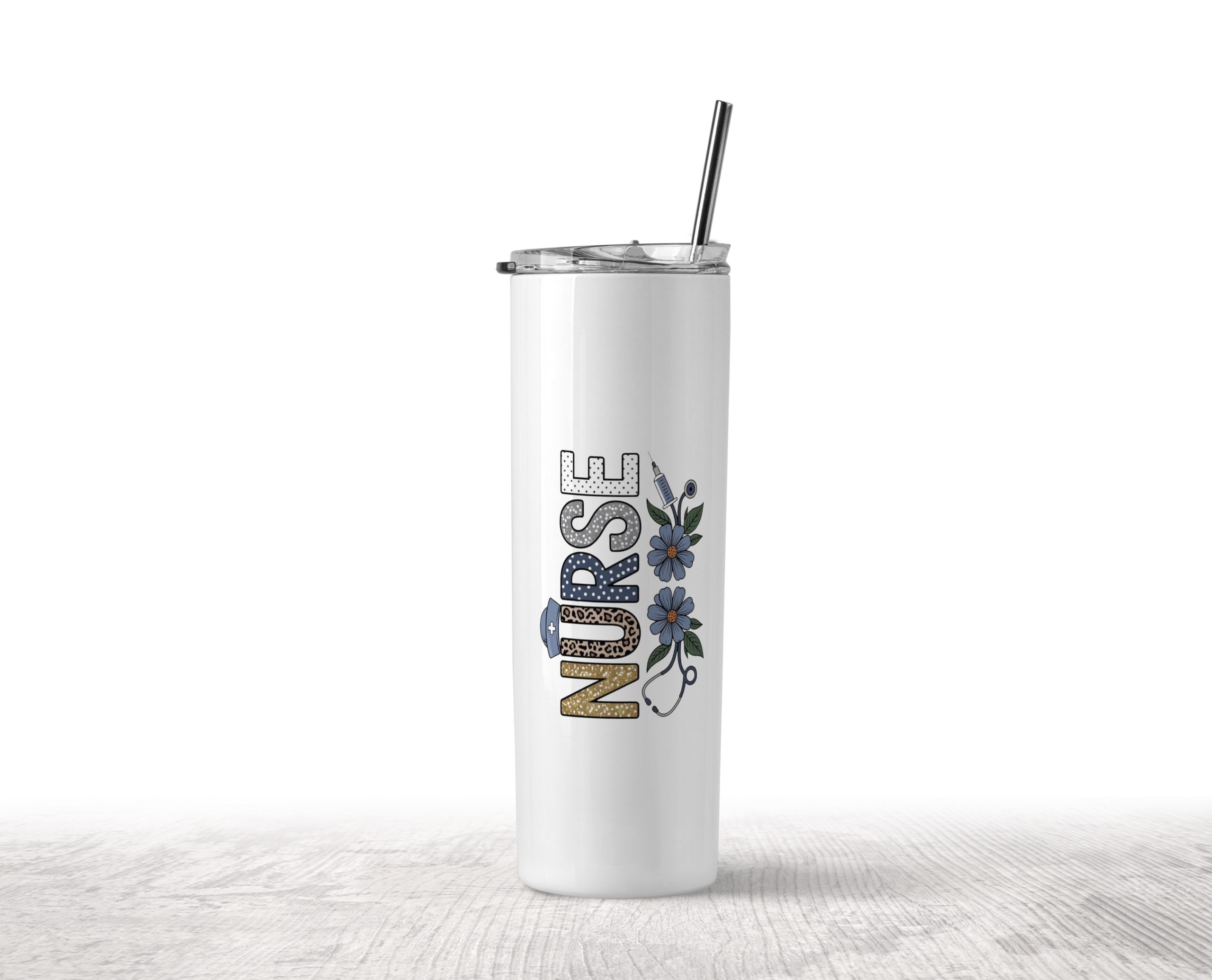Nurse Stainless Steel Tumbler – Floral Design