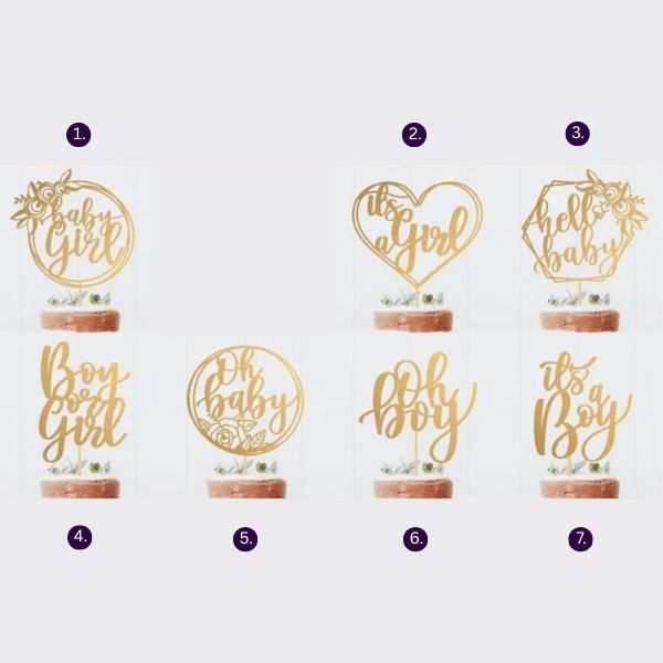 5 Acrylic Baby Shower Cake Topper – It’s a Boy/Girl