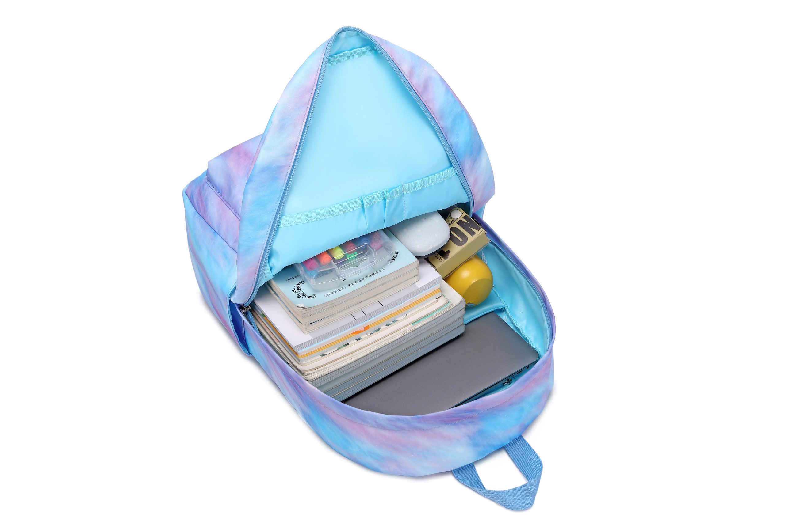 Blue Tie Dye School Bag Set