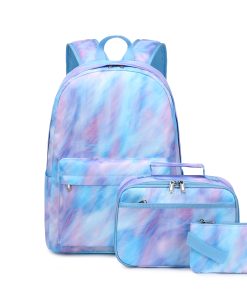 Blue Tie Dye School Bag Set