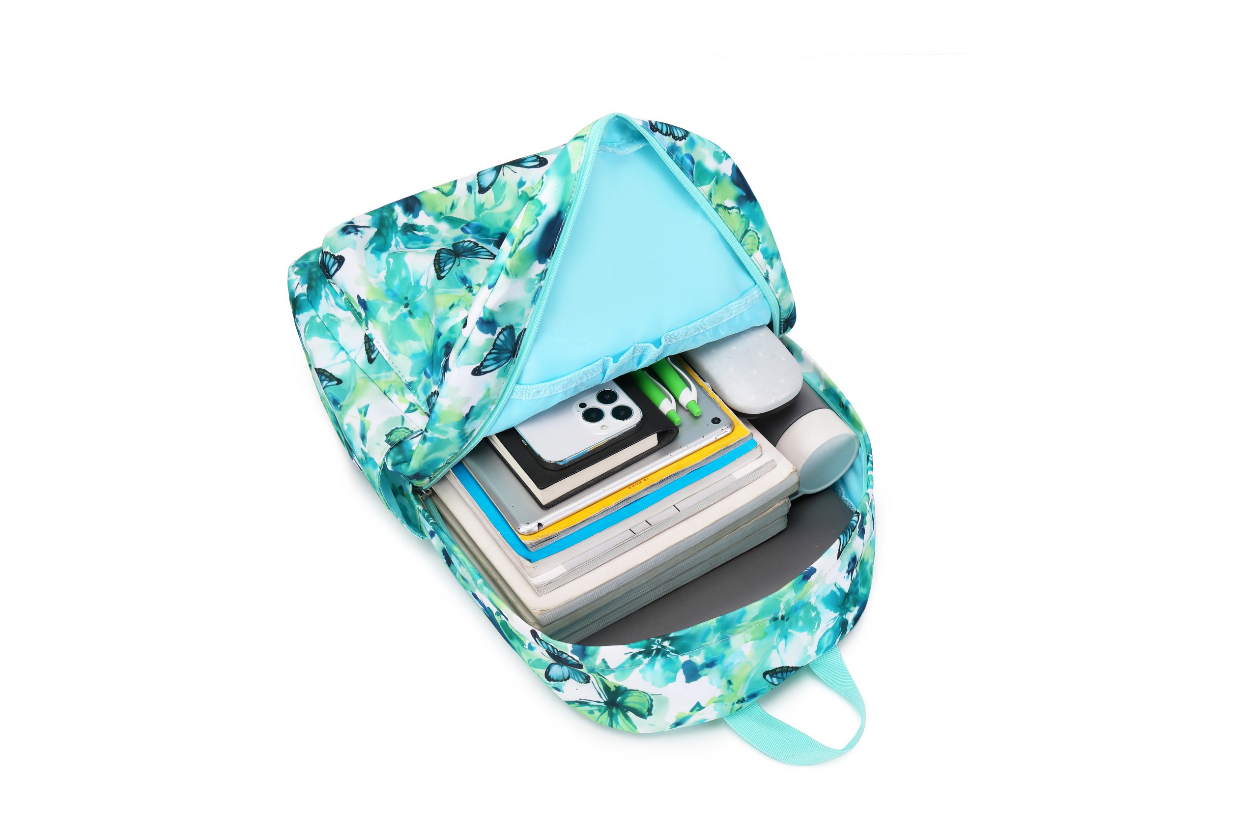 Green Butterfly school bag set