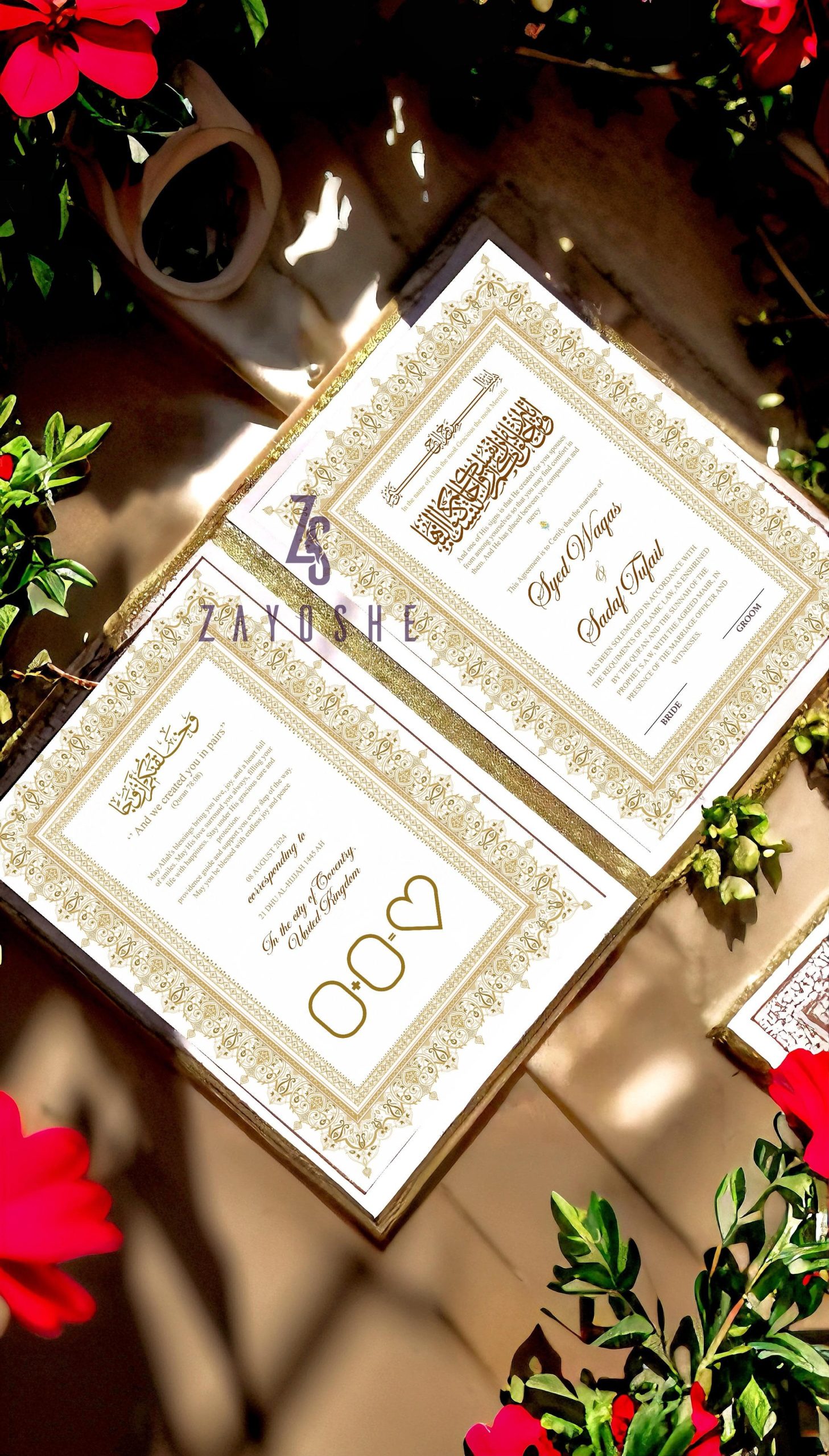 Wedding Gift Personalised Nikkah Booklet - Frames gift from ZAYOSHE in Maleha Street, Sharjah, UAE - image 2