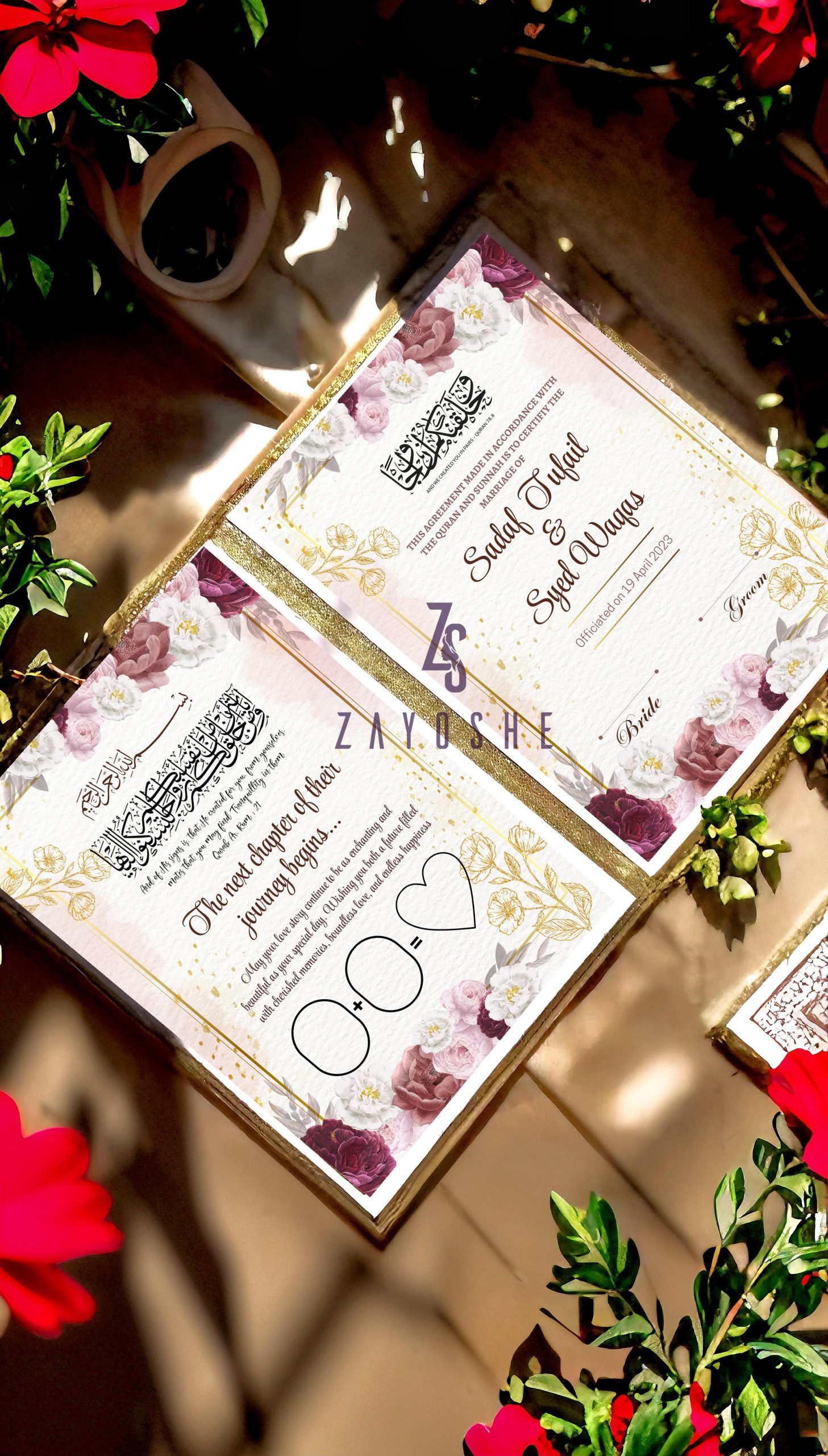 Wedding Gift Personalised Nikkah Booklet - Frames gift from ZAYOSHE in Maleha Street, Sharjah, UAE - image 4