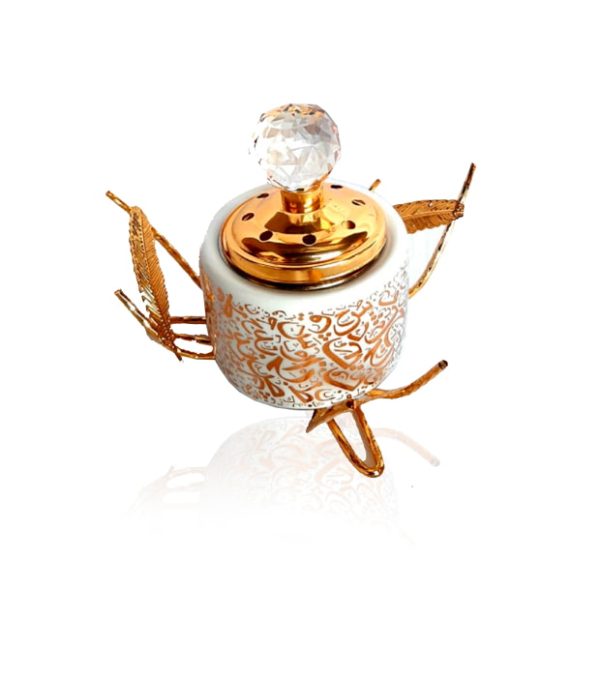 Gold Leaf Bakhoor Burner-white