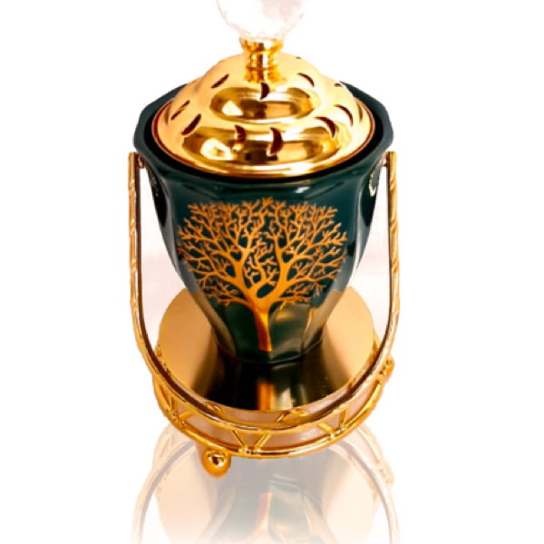 Tree Design Bakhoor Burner Black