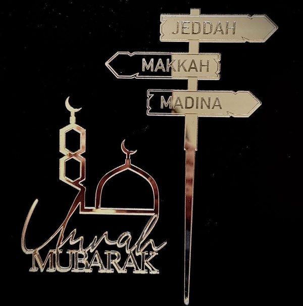 Acrylic Umrah Mubarak Cake Topper