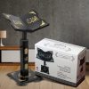 Sundus Adjustable Wooden Quran Stand - Black with Gold Design