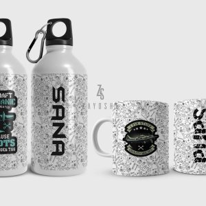 Aircraft Pilot Engineer Water Bottle & Mug Set