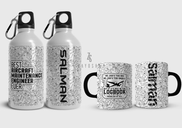 Aircraft Maintenance Engineer Water Bottle & Mug Bundle