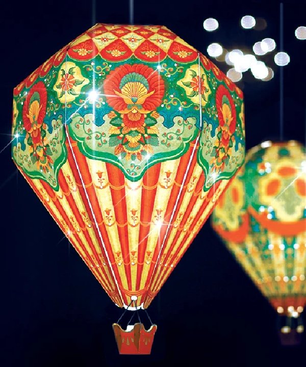 Big Hot Air Balloon Paper Lamp Shade: Red Design - DIY Paper Craft for Home Decoration