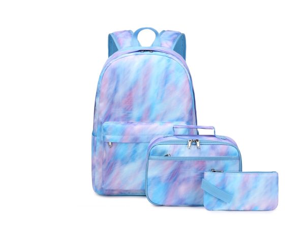 Blue Tie Dye School Bag Set