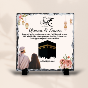 Couple Hajj Mubarak Islamic Slate