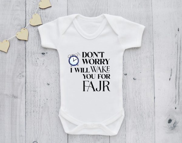 "Don't Worry I Will Wake You For Fajr" Baby Romper
