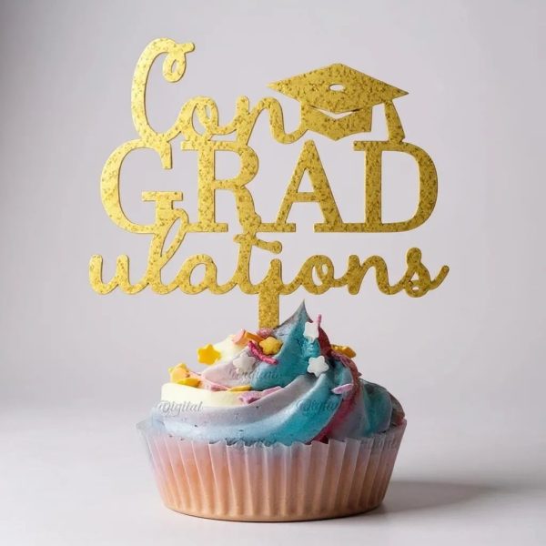 Elegant Acrylic Graduation Topper – Congrats Grad