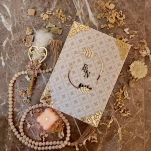 Elegant Nikkah Certificate with Customized Nikkah Pen-White