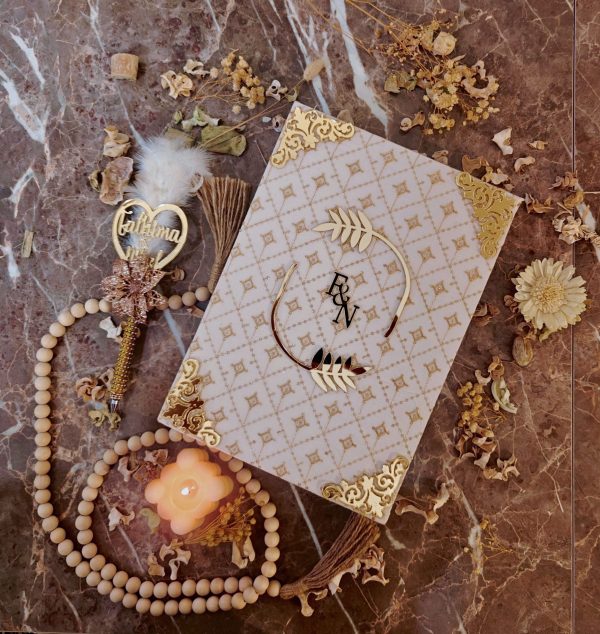 Elegant Nikkah Certificate with Customized Nikkah Pen-White