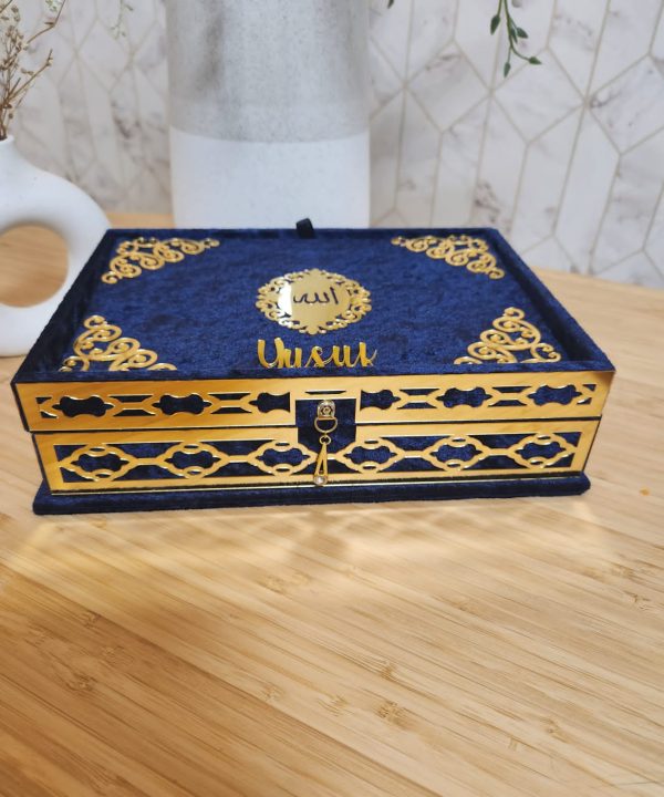 Exclusive Islamic Gift Set with Rainbow Quran For Him - Blue