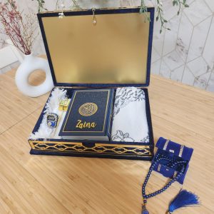 Exclusive Islamic Gift Set with Rainbow Quran For Her - Blue