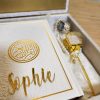 Exclusive Islamic Gift Set with Rainbow Quran For Her - White